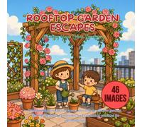 Rooftop Garden Escapes: A Relaxing Adult Coloring Book Featuring Peaceful Urban Gardens, Cozy Greenhouses, Flower-Filled Terraces, and Serene Sky-High Retreats