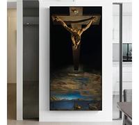 Roogsoo Pintura diamante 5D, kit completo,cuadros diamantes pintar por numeros niños,punto de cruz diamante bordado art para decor de pared,Salvador Dali El Cristo Corss 40x80cm/16x32in, Round Drill