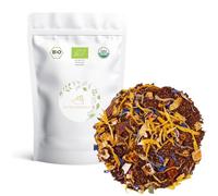 Rooibos de Frutas Exóticas y Vainilla a Granel 100 Gramos - Cultivo Sostenible - Ingredientes Naturales: Aciano, Albaricoque, Caléndula, Mango, Miel, Naranja, Papaya, Pimienta, Plátano, Vainilla.