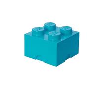 Room Copenhagen 40031743 Ladrillo de Almacenamiento de 4 espigas de Lego, Caja de almacenaje apilable, 5,7 l, Turquesa, Medium Azur, 4 Knobs
