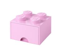 Room Copenhagen 4005 Lego Ladrillo 4 pomos, 1 cajón, Caja de almacenaje apilable, 4,7 l, Legion/Light Purple, 25 x 25 x 18 cm