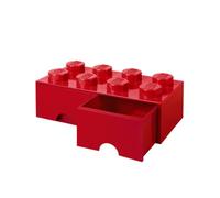 LEGO Ladrillo de almacenamiento rojo de 8 espigas con cajones LEGO