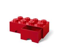 Room Copenhagen-40061730 Caja de Almacenaje Apilable, Ladrillo 8 pomos, 2 Cajones, 9.4 l, color rojo (red), 50 x 25 x 18 cm (Lego 40061730)