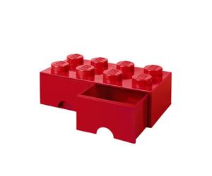 Room Copenhagen-40061730 Caja de Almacenaje Apilable, Ladrillo 8 pomos, 2 Cajones, 9.4 l, color rojo (red), 50 x 25 x 18 cm (Lego 40061730)