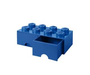 Room Copenhagen-40061731 Caja de Almacenaje Apilable, Ladrillo 8 pomos, 2 Cajones, 9.4 l, color azul (blue), 50 x 25 x 18 cm (Lego 40061731)