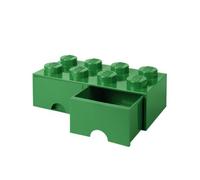 Room Copenhagen-40061734 Caja de Almacenaje Apilable, Ladrillo 8 pomos, 2 Cajones, 9.4 l, color verde (green), 50 x 25 x 18 cm (Lego 40061734)