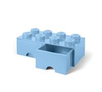 Room Copenhagen 40061736 Caja de Almacenaje Apilable, Ladrillo 8 pomos, 2 Cajones, 9.4 l, Azul (Light Royal Blue), 50 x 25 x 18 cm