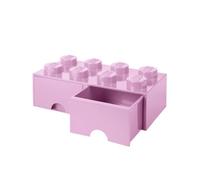 Room Copenhagen 40061738 Caja de Almacenaje Apilable, Ladrillo 8 pomos, 2 Cajones, 9.4 l, Rosa (Light Purple), 50 x 25 x 18 cm