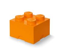 Room Copenhagen Aufbewahrungsbox, 4 Noppen Ladrillo de Almacenamiento de 4 espigas de Lego, Caja de almacenaje apilable, 5,7 l, Naranja, Bright Orange, One Size