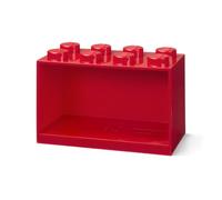 Room Copenhagen Brick Estantería de Bloques Lego 8 Elementos, Rojo, Polipropileno, Roja, 8 ladrillo
