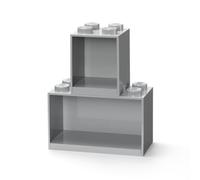 Room Copenhagen 41171740 Conjunto de estantes Tipo Bloques Lego, 2 Unidades, Gris, Oro, One Size