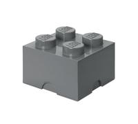 Room Copenhagen Ladrillo de Almacenamiento de 4 espigas de Lego, Caja de almacenaje apilable, 5,7 l, Gris Oscuro, One Size