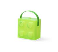 Room Copenhagen LEGO Box con asa, caja de almacenamiento portátil, verde claro translúcido (verde translúcido)