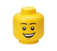 Room Copenhagen LEGO Iconic - Caja de almacenamiento grande, apilable, 8,5 L, amarillo, Happy Boy