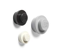 Room Copenhagen, Lego - Juego de ganchos decorativos para pared para sala de juegos, color negro, blanco y gris