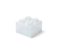 Room Copenhagen LEGO - Ladrillo de almacenamiento con 4 perillas y purpurina translúcida, caja de almacenamiento de plástico apilable con tapa para niños y adultos, organizador de escritorio y caja de