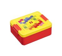 Room Copenhagen Lego - Lonchera con compartimentos, diseño de ladrillo, duradera y divertida para niños, amarillo y rojo, apta para lavavajillas, perfecta para preparación de comidas, aperitivos y