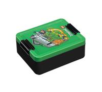 Room Copenhagen Fiambrera LEGO con compartimentos, diseño icónico, duradero y divertido para niños, verde y negro, apto para lavavajillas, perfecto para preparar comidas, aperitivos y viajes