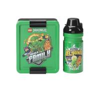 Room Copenhagen LEGO NINJAGO LUNCH SET - Diseño icónico, divertido y funcional, botella de 390 ml y fiambrera para niños y adultos, para comidas de viaje, verde y negro