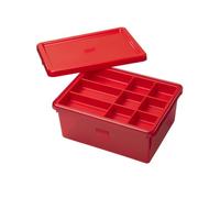 Room Copenhagen LEGO Sort & Store - Caja organizadora de almacenamiento duradera de 17.7 L con separadores extraíbles para ladrillos, minifiguras y accesorios (tamaño mediano), color rojo