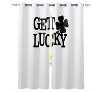 Room Darkening Window Curtain Panels Get Lucky Curtain Treatment Thermal Insulated Blackout Grommet Drapes Curtain for Living Room, 2 Panels, 52 x 90 Inch
