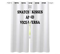 Room Darkening Window Curtain Panels I Snatch Kisses and Vice-Versa Curtain Treatment Thermal Insulated Blackout Grommet Drapes Curtain for Living Room, 2 Panels, 40 x 84 Inch