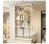 Room Divider Privacy Screen, Translucent Glass Bathroom Entryway Half-Wall Partitions, Hotel Privacy Screen, No Assembly Required(White-b,60X35X100 CM)