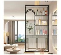 Room Divider Privacy Screen, Translucent Glass Bathroom Entryway Half-Wall Partitions, Hotel Privacy Screen, No Assembly Required(Black-a,60X35X90 CM)