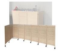 Room Dividers Panels, 3/4/5/6/7/8 Panel Short Room Divider,Movable Privacy Screen With Pulleys,Foldable Portable Decorative Partition,For Study Room Office Kindergarten,B,Brown-80X40Cm-8 Panels