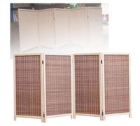Room Dividers Panels, 3/4/5/6/Panel Short Room Divider,Foldable Privacy Small Screen,Rattan Woven Light-Proof And Breathable Fence,For Temporary Wall In Home Office Kinde,Brown-120X40Cm-4 Panels