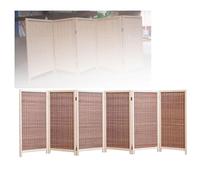 Room Dividers Panels, 3/4/5/6/Panel Short Room Divider,Foldable Privacy Small Screen,Rattan Woven Light-Proof And Breathable Fence,For Temporary Wall In Home Office Kinde,Brown-100X40Cm-6 Panels