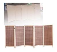 Room Dividers Panels, 3/4/5/6/Panel Short Room Divider,Foldable Privacy Small Screen,Rattan Woven Light-Proof And Breathable Fence,For Temporary Wall In Home Office Kinde,Brown-120X40Cm-5 Panels