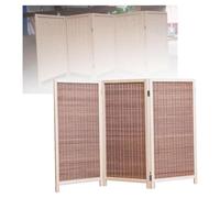 Room Dividers Panels, 3/4/5/6/Panel Short Room Divider,Foldable Privacy Small Screen,Rattan Woven Light-Proof And Breathable Fence,For Temporary Wall In Home Office Kinde,Brown-120X40Cm-3 Panels