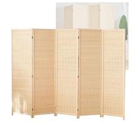Room Dividers Panels, 3/4/5/6 Panel Short Room Divider,Portable Privacy Screen,Folding Woven Blackout Decorative Partition For Home Office Kindergarten Temporary Wall,Bro,Brown-120X40Cm-5 Panels
