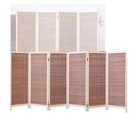 Room Dividers Panels, 3/4/5/6 Panel Short Room Partition,Foldable Freestanding Privacy Screen,Light-Blocking And Breathable Decorative Fence,For Home Office Kindergarten,Dark Brown-100X40Cm-6 Panels