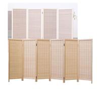 Room Dividers Panels, 3/4/5/6 Panel Short Room Partition,Foldable Freestanding Privacy Screen,Light-Blocking And Breathable Decorative Fence,For Home Office Kindergarten,Light Brown-120X40Cm-6 Panel