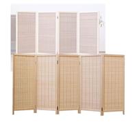 Room Dividers Panels, 3/4/5/6 Panel Short Room Partition,Foldable Freestanding Privacy Screen,Light-Blocking And Breathable Decorative Fence,For Home Office Kindergarten,Light Brown-120X40Cm-5 Panel