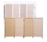 Room Dividers Panels, 3/4/5/6 Panel Short Room Partition,Foldable Freestanding Privacy Screen,Light-Blocking And Breathable Decorative Fence,For Home Office Kindergarten,Light Brown-120X40Cm-4 Panel