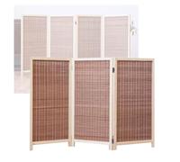 Room Dividers Panels, 3/4/5/6 Panel Short Room Partition,Foldable Freestanding Privacy Screen,Light-Blocking And Breathable Decorative Fence,For Home Office Kindergarten,Dark Brown-120X40Cm-3 Panels