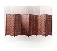 Room Dividers Panels, 4/5/6 Panel Short Room Divider,Freestanding Decorative Partition,Foldable Portable Privacy Screen For Study Office Dormitory Apartment Kindergarten,Dark Brown-100X40Cm-6 Panels