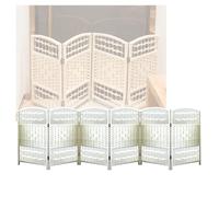 Room Dividers Panels, 4/5/6 Panel Short Room Privacy Partition,Independent Foldable Decorative Partition,Rattan Shading And Breathable Small Screen,For Classroom Kinderga,White-80X40Cm-6 Panels