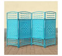 Room Dividers Panels, 4 Panel Short Room Partition,Foldable Portable Privacy Screen,Indoor Freestanding Decorative Fence,Suitable For Study Office Dormitory Kindergarten,Blue-100X40Cm-4 Panels