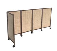 Room Dividers Panels, 5/6/7/8 Panel Short Room Divider,Movable Privacy Screen With Universal Wheels,Portable Blackout Breathable Partition,For Office Dormitory Apartment,Brown-100X40Cm-5 Panels