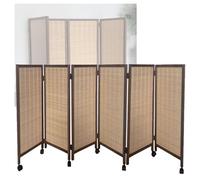 Room Dividers Panels, Short Room Divider,4/5/6/7/8 Panel Foldable Movable Privacy Screen,Wooden Blackout Breathable Fence,Suitable For Home Office Dormitory Kindergarten,Brown-100X40Cm-6 Panels