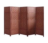 Room Dividers Panels, Short Room Divider,Foldable Portable Privacy Screen,Freestanding Decorative Partition 4/5/6 Panels,For Study Office Dormitory Apartment Kindergarten,Dark Brown-120X40Cm-5 Panels