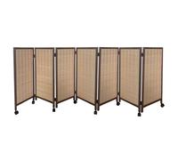 Room Dividers Panels, Short Room Divider,Freestanding Foldable Privacy Screen,Movable Decorative Partition With Pulleys,For Home Office Kindergarten,4/5/6/7/8 Panel,Brown,Brown-120X40Cm-7 Panels