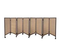 Room Dividers Panels, Short Room Divider,Freestanding Foldable Privacy Screen,Movable Decorative Partition With Pulleys,For Home Office Kindergarten,4/5/6/7/8 Panel,Brown,Brown-80X40Cm-8 Panels
