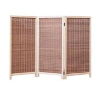 Room Dividers Panels, Short Room Divider,Portable Foldable Privacy Screen,Indoor Woven Blackout Breathable Divider,For Home Office Kindergarten,Dark Brown-100X40Cm-3 Pane,Dark Brown-100X40Cm-3 Panels