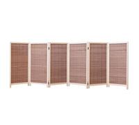 Room Dividers Panels, Short Room Divider,Portable Foldable Privacy Screen,Indoor Woven Blackout Breathable Divider,For Home Office Kindergarten,Dark Brown-100X40Cm-6 Pane,Dark Brown-100X40Cm-6 Panels