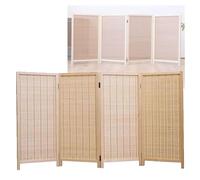 Room Dividers Panels, Short Room Divider,Portable Foldable Privacy Screen,Rattan Woven Blackout Fence Entrance Partition,Suitable For Study Office Kindergarten Living Roo,Brown-120X40Cm-4 Panels